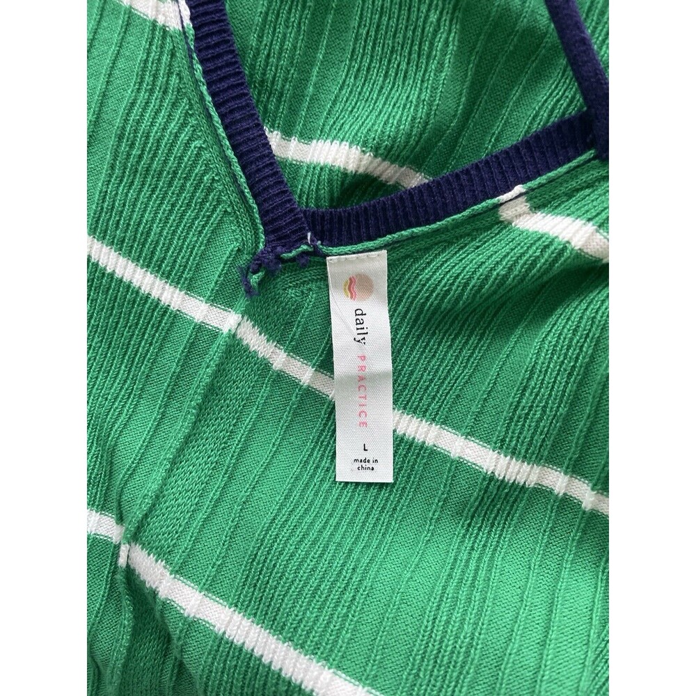 Anthropologie Daily Practice Sweater Dress Midi Green Stretch Preppy Sz L NWT - Picture 10 of 10